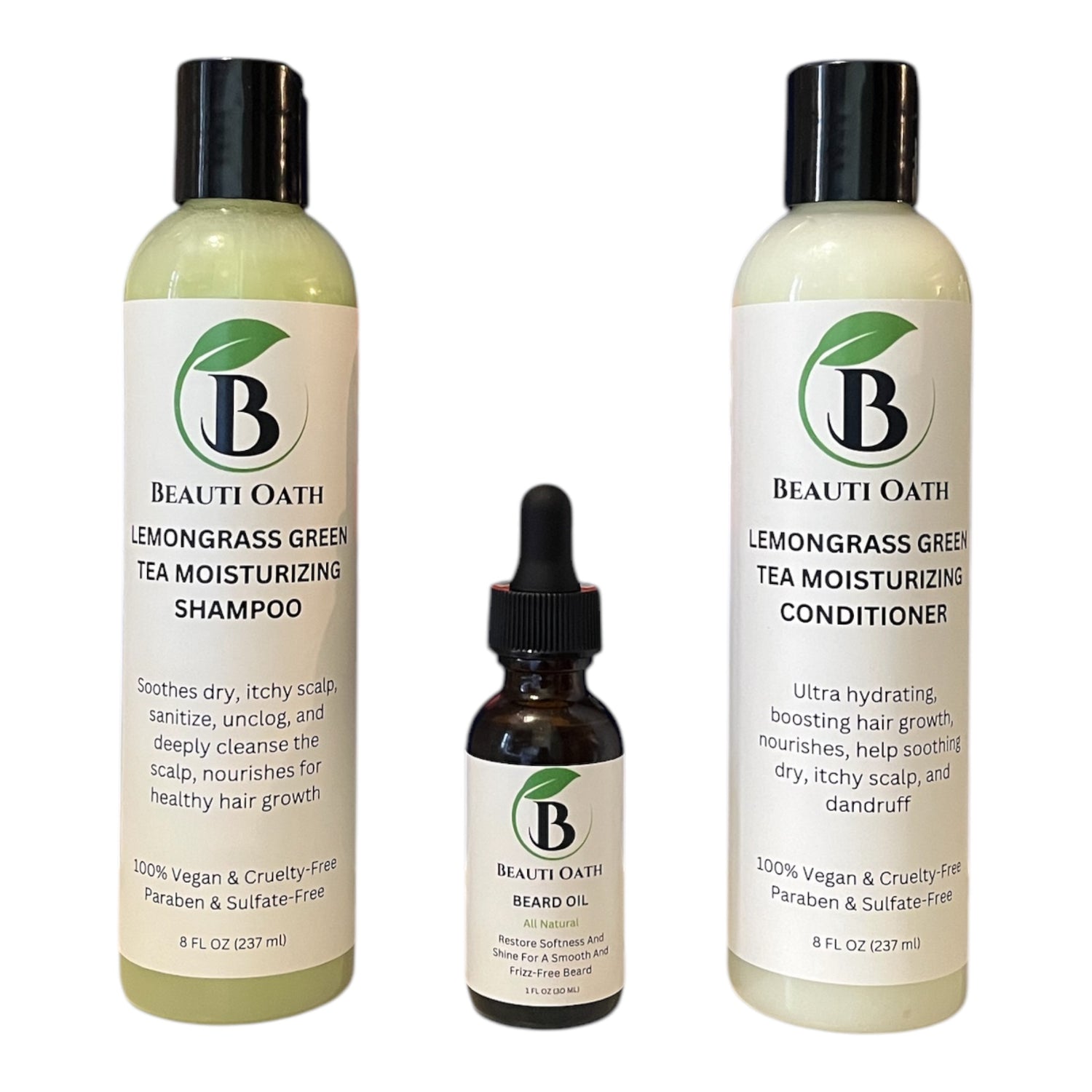Men Beard Oil Shampoo+Conditioner Bundle