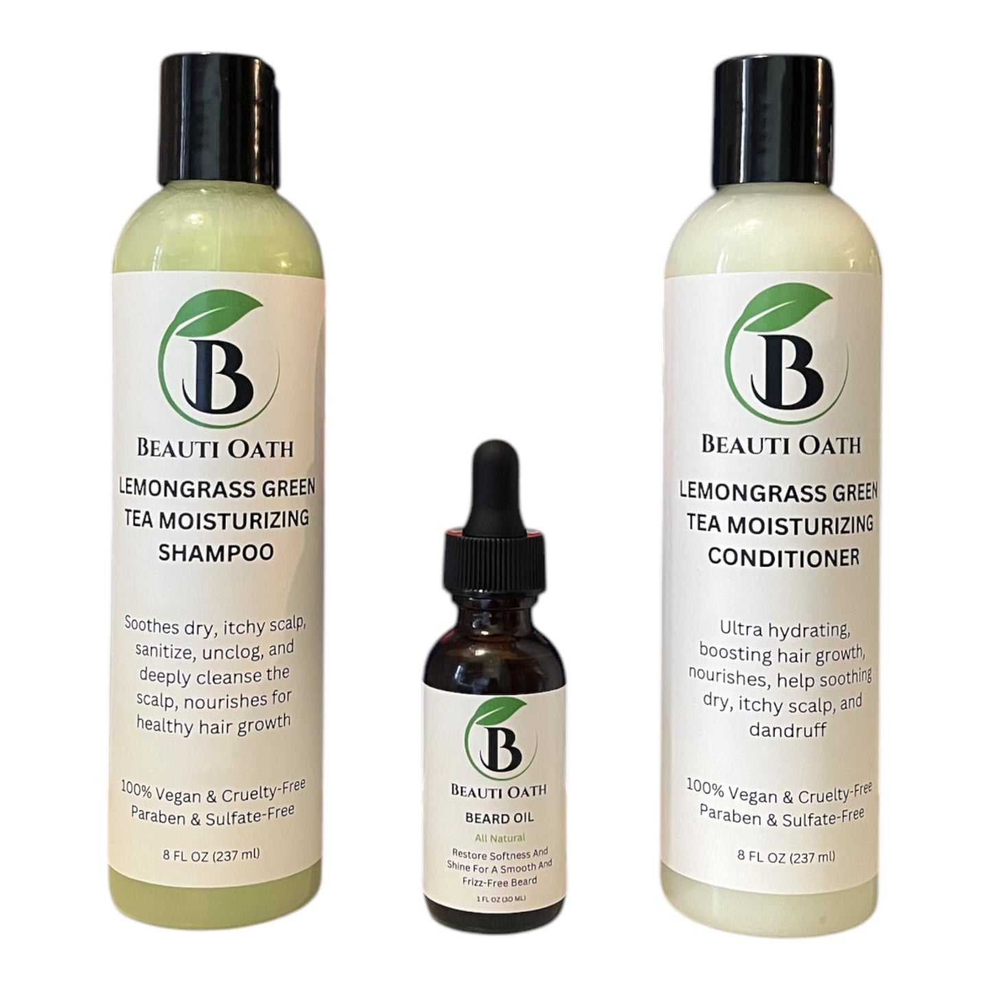 Men Beard Oil Shampoo+Conditioner Bundle
